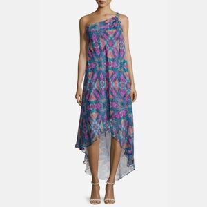 Laundry By Shelli Segal One-Shoulder High-Low A-line Dress Multicolor Size 6